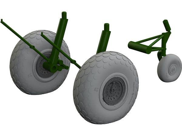 B-17F wheels oval tread