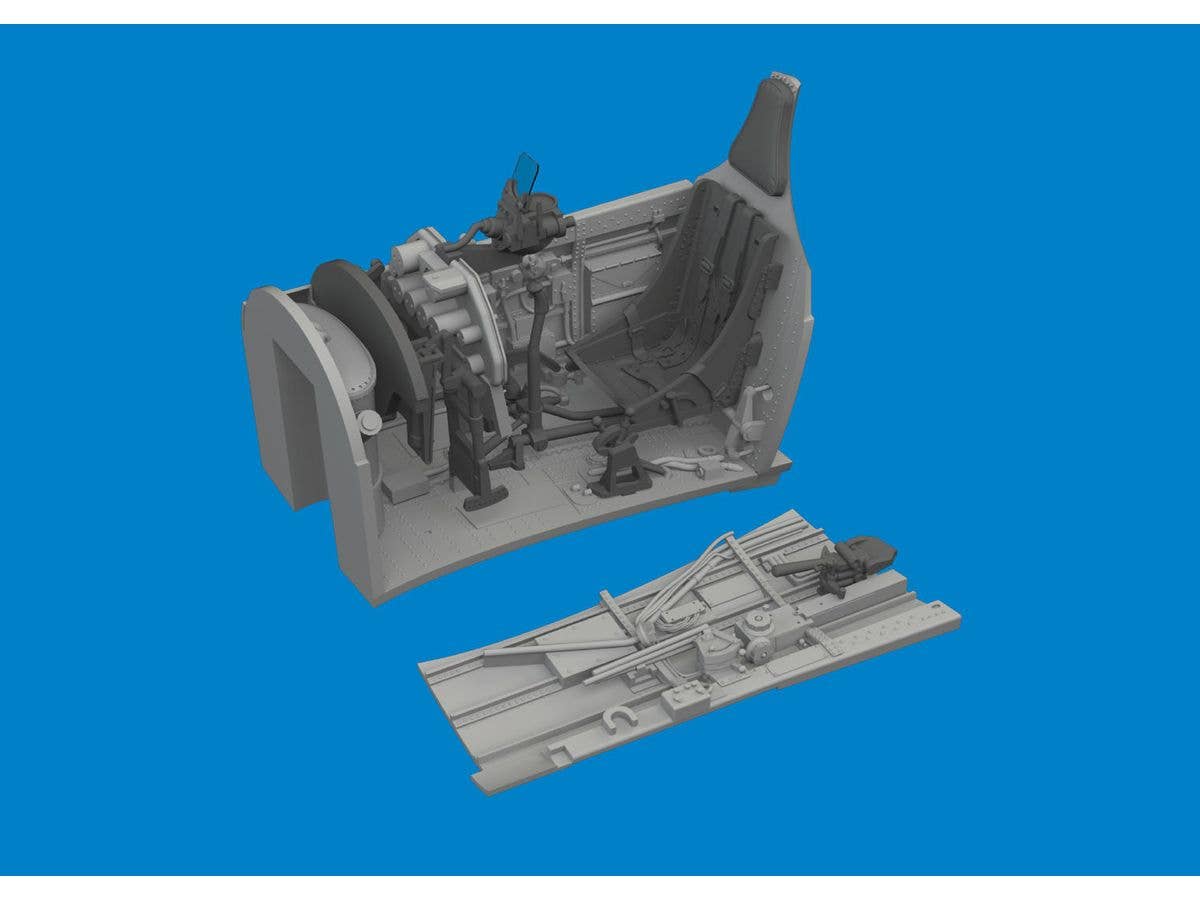 P-40E cockpit w/late seat PRINT (For Eduard)