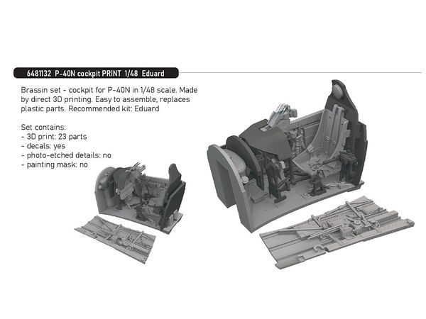 P-40N cockpit PRINT (For EDUARD)