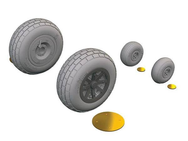 P-40N wheels block tread (For EDUARD)