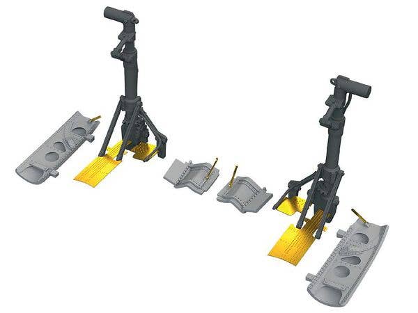 P-40K undercarriage legs PRINT (For EDUARD)