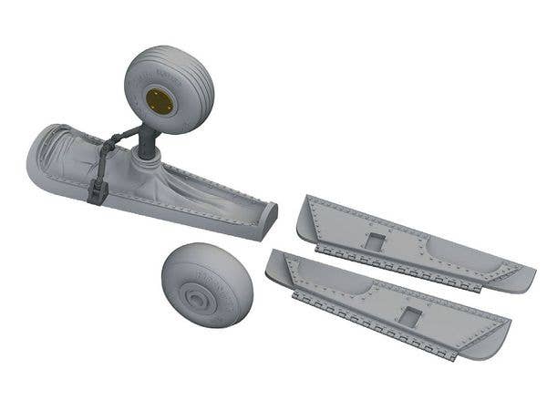 P-40K tail wheel bay PRINT (For EDUARD)