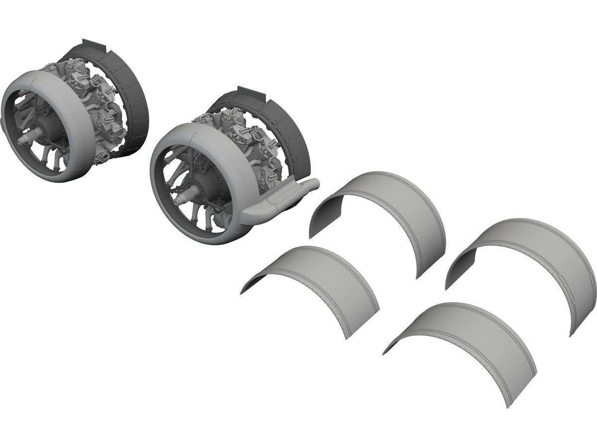 Beaufort Mk.I engines Brassin (for EDUARD)