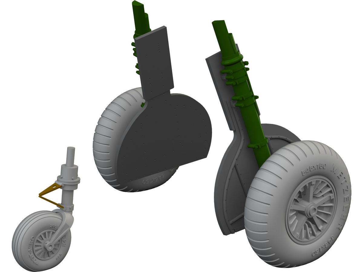 Bf108 wheels spoked Brassin (for EDUARD)