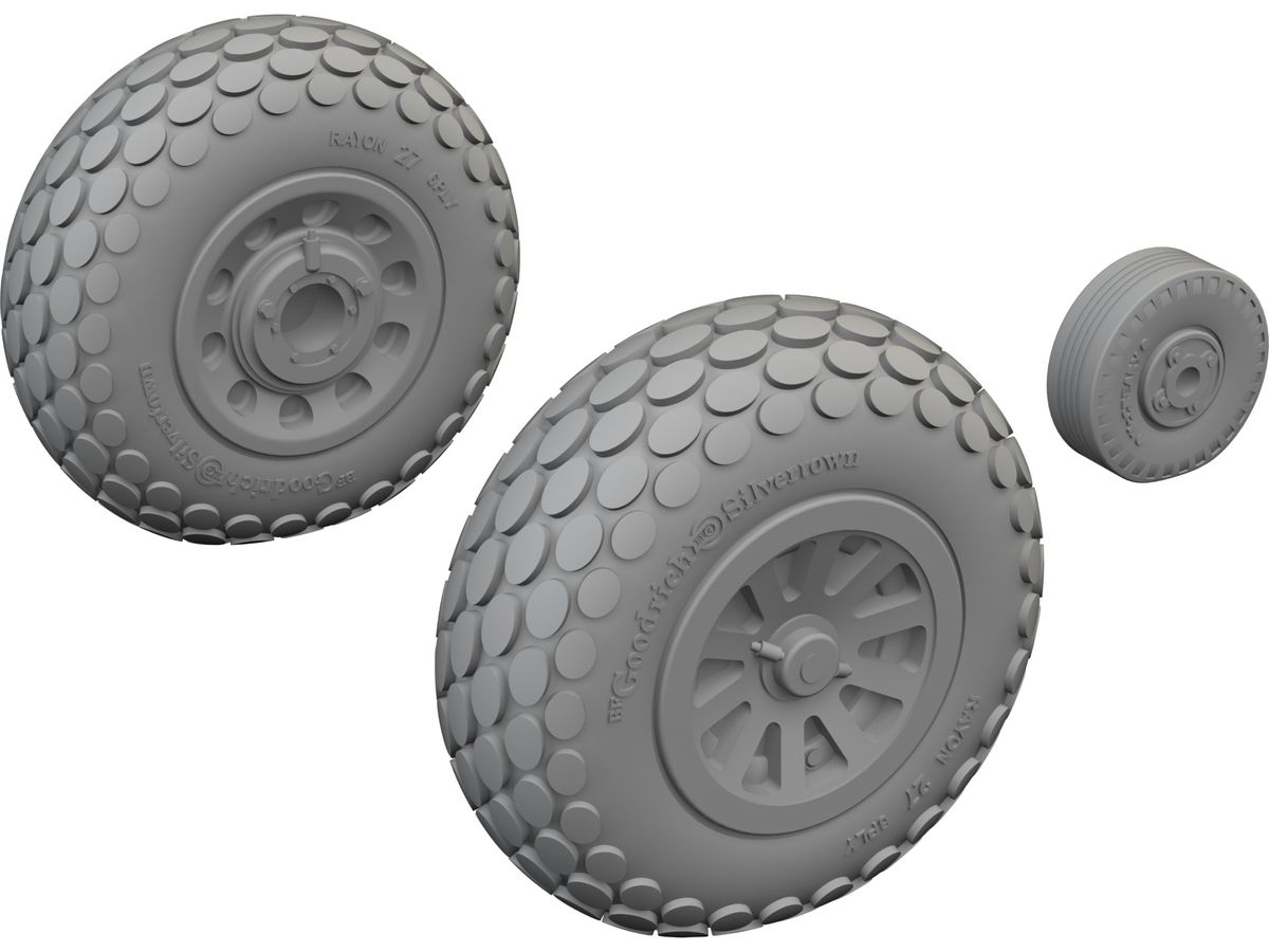 P-51D wheels oval tread (for Eduard)