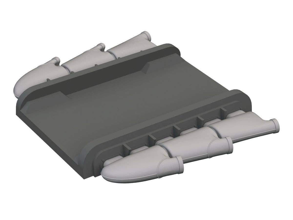 Spitfire Mk.I/II/V three-stacks exhaust rounded PRINT (For IBG)