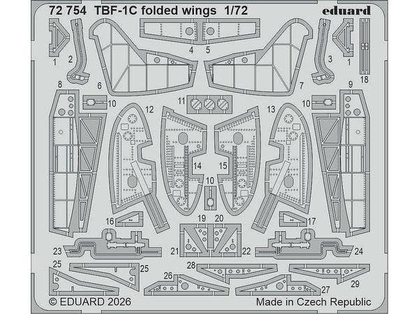 TBF-1C folded wings (For HOBBY BOSS)