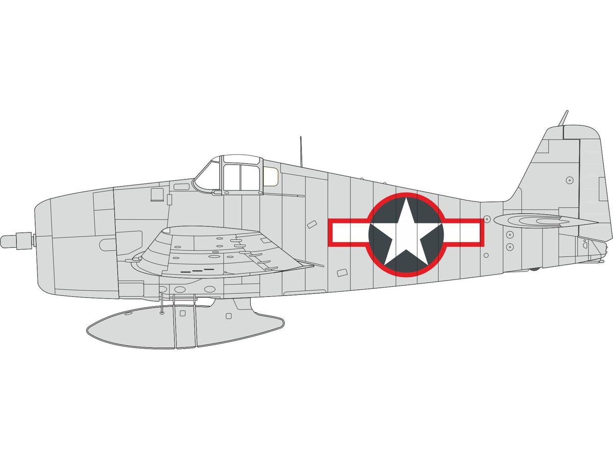 F6F-3 US national insignia w/ red outline Masks (for EDUARD)