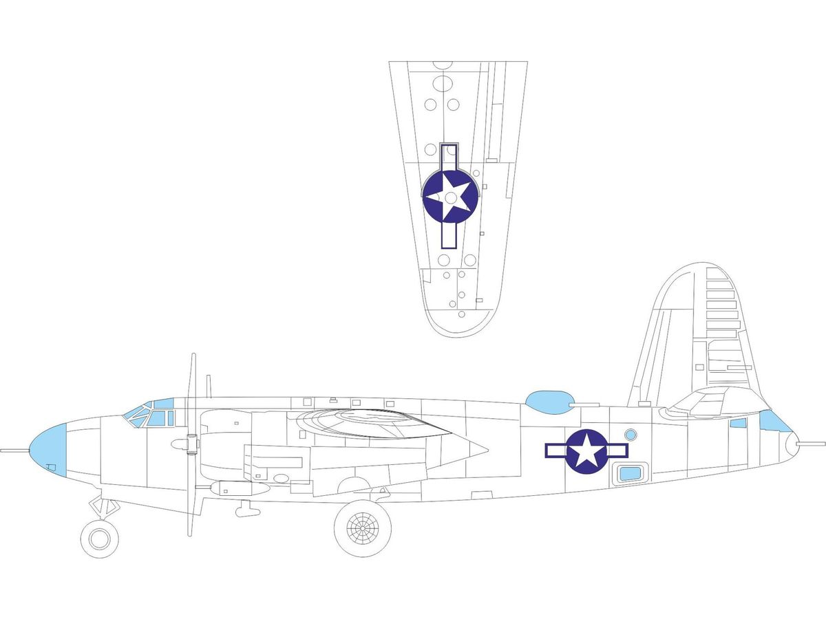 B-26B Marauder National Insignia MASK (for ICM)