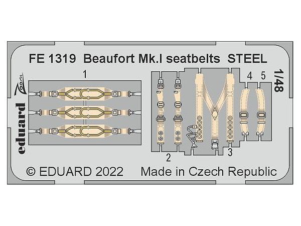 Beaufort Mk.I seatbelts STEEL for ICM