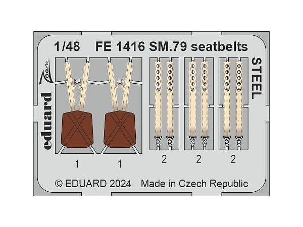 SM.79 Sparviero seatbelts STEEL Zoom (for Eduard)