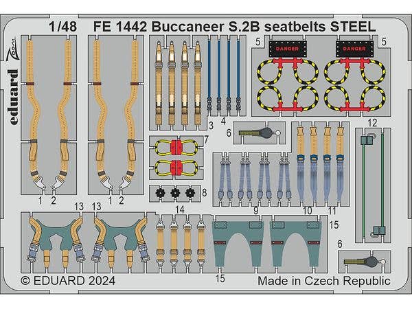 Buccaneer S.2B seatbelts STEEL Zoom (for AIRFIX)