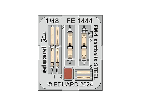 FM-1 seatbelts STEEL Zoom (for TAMIYA)