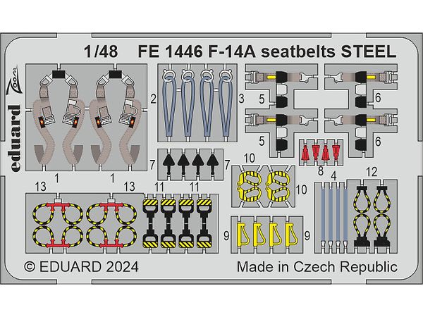F-14A seatbelts STEEL Zoom (for GREAT WALL HOBBY)