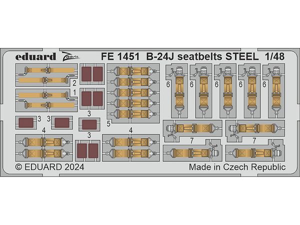 B-24J Seatbelts STEEL Zoom (for HOBBY BOSS)