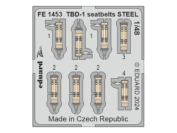TBD-1 Seatbelts STEEL Zoom (for HOBBY BOSS)