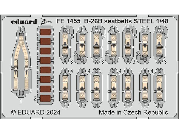 B-26B Marauder Seatbelts STEEL Zoom (for ICM)