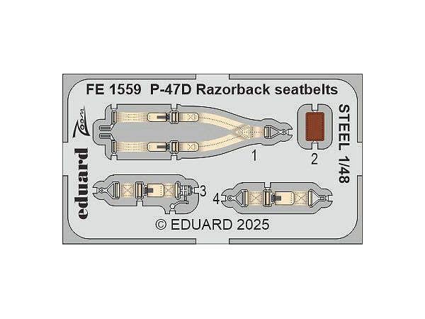 P-47D Razorback seatbelts STEEL (For MINIART)