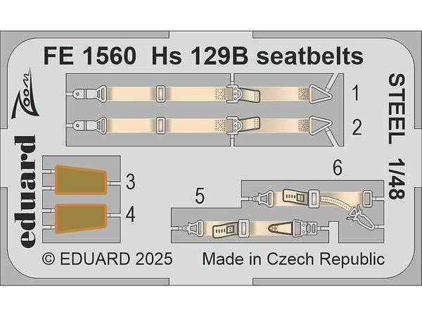 Hs 129B seatbelts STEEL (For TAKOM)