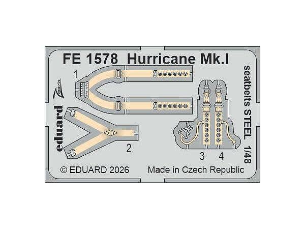 Hurricane Mk.I seatbelts STEEL (For Arma Hobby)