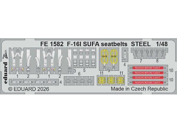 F-16I SUFA seatbelts STEEL (For GREAT WALL HOBBY)