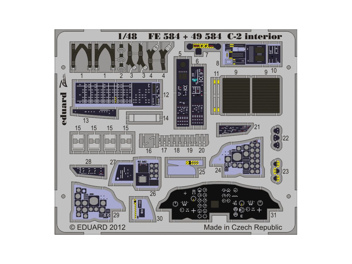 C-2 Greyhound Zoom Etching Parts (for Kinetic)