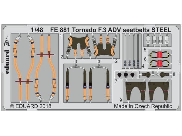 Tornado F.3 ADV Seatbelts Stainless Steel (for Revell)