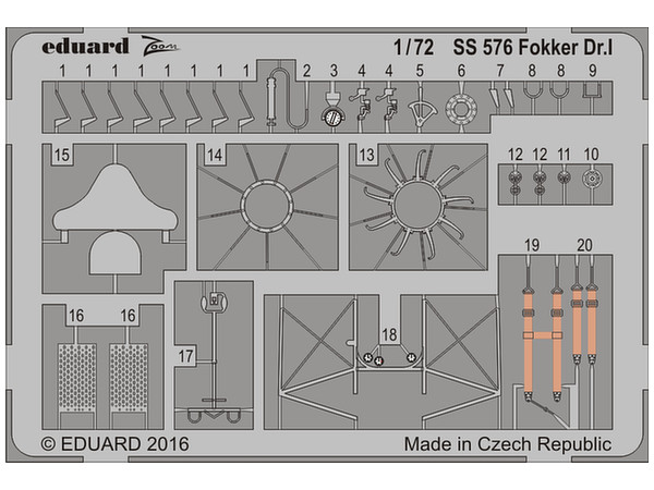 Fokker Dr.I Zoom Etching Parts (Eduard)