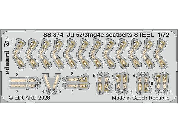 Ju 52/3mg4e seatbelts STEEL (for AIRFIX)