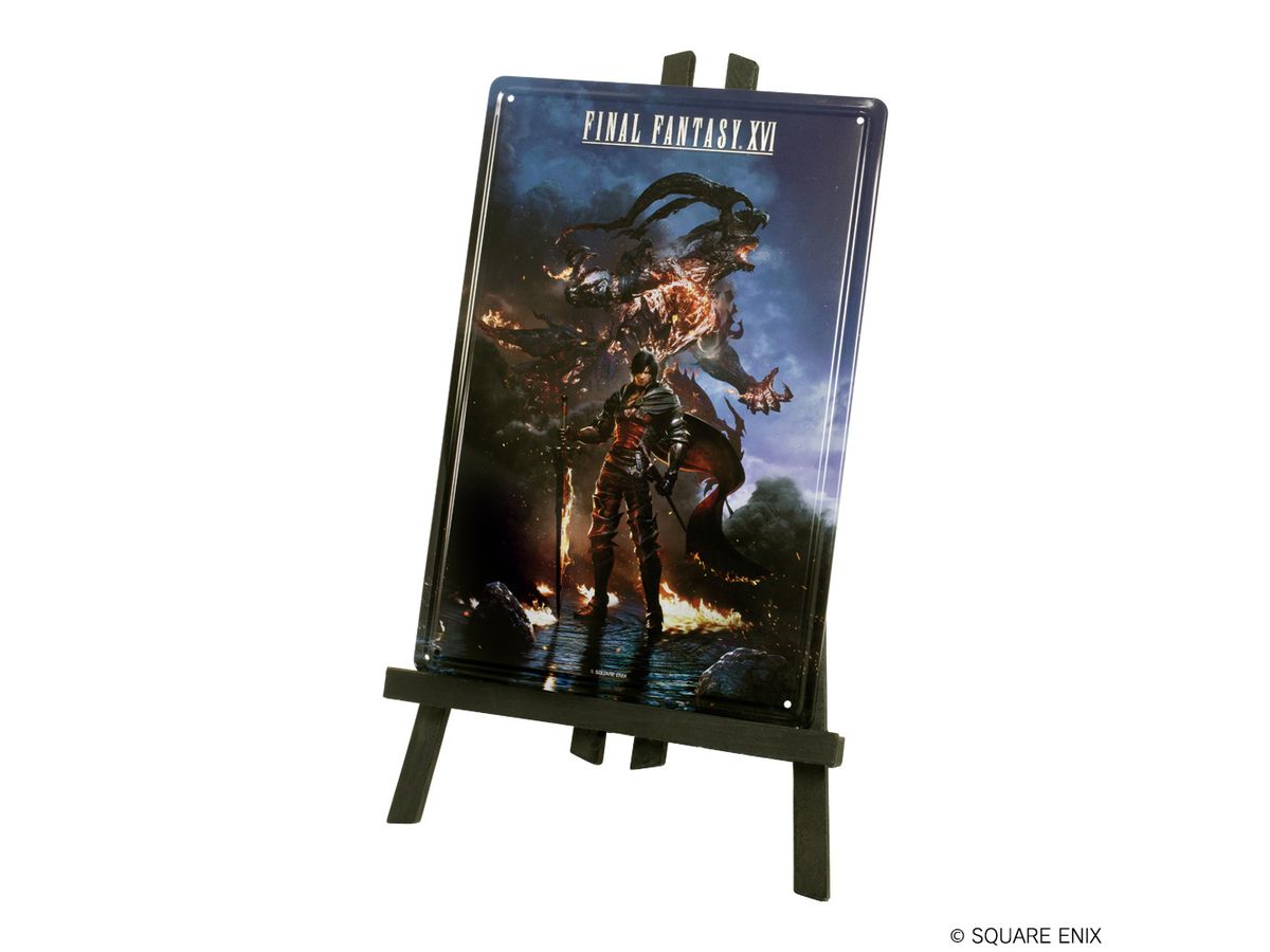 FINAL FANTASY XVI: Metal Plate with Easel Clive & Ifrit