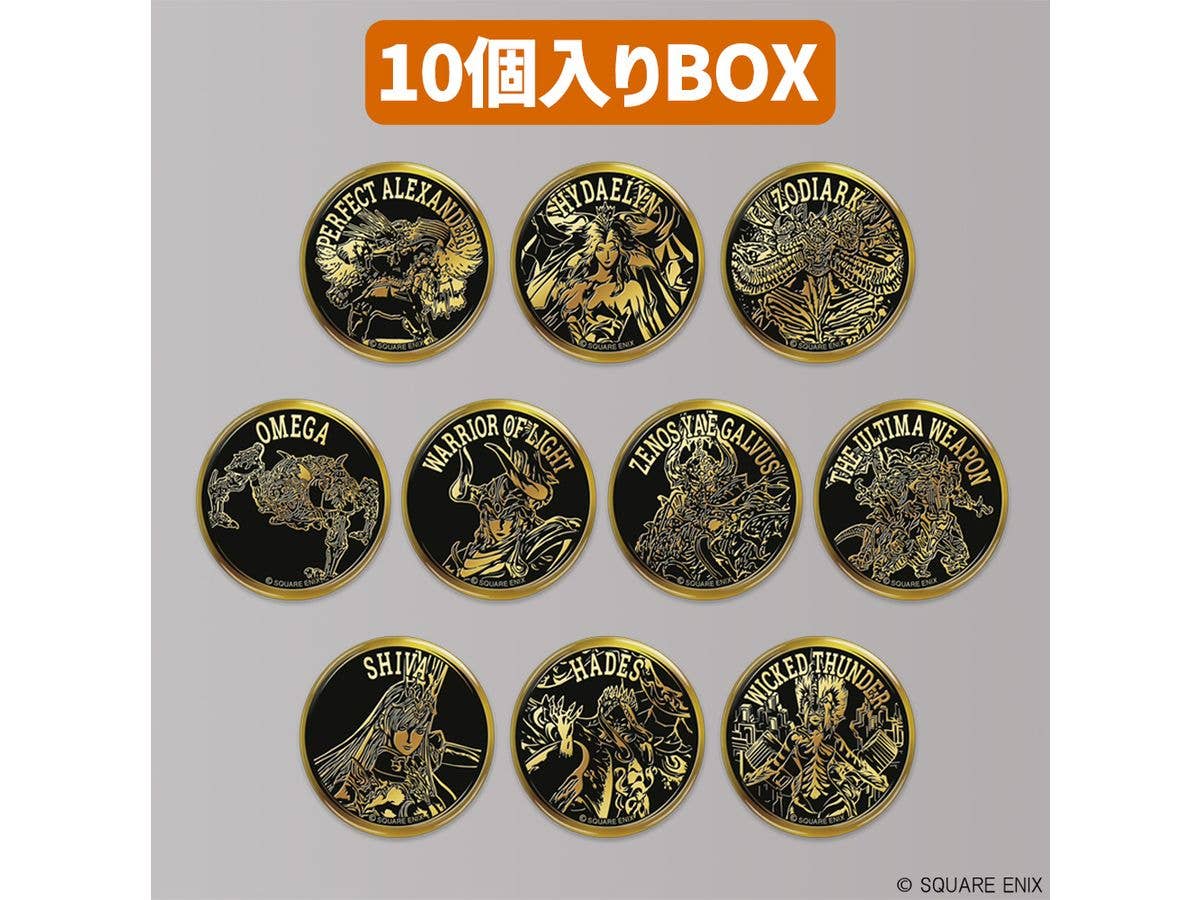 Final Fantasy XIV Gold Badge Collection 1 Box 10Pcs