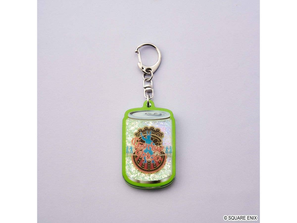 Final Fantasy XIV Energy Drink-Shaped Glitter Keychain, Dancing Green