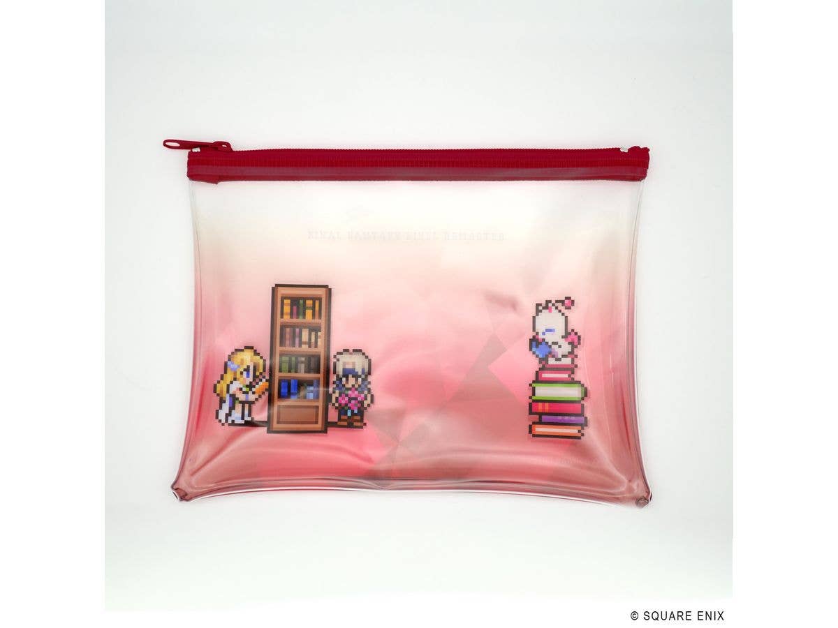 Final Fantasy Pixel Remaster Book Characters Clear Pouch: Locke & Celes, Mog