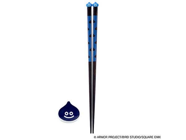 Dragon Quest: Smile Slime Japanese Series Chopsticks & Chopstick Rest Set, Blue