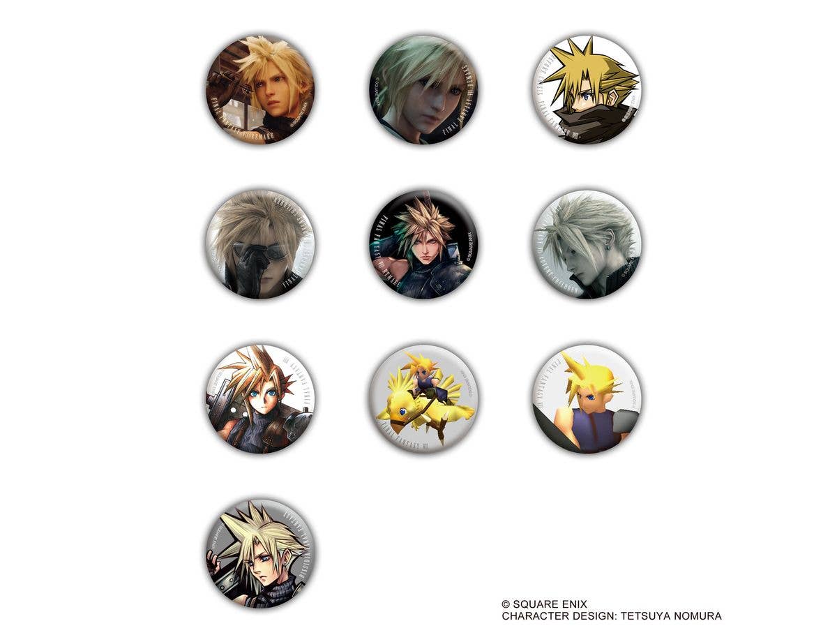 Final Fantasy VII Can Badge Collection Cloud Strife Vol. 1 1Box 10pcs