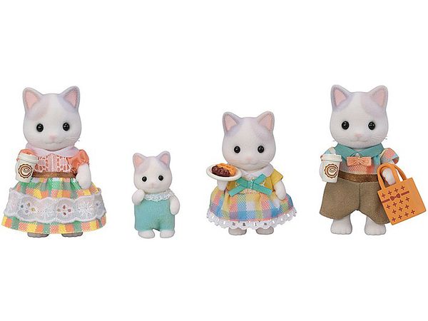 Sylvanian Families Latte Cat Family