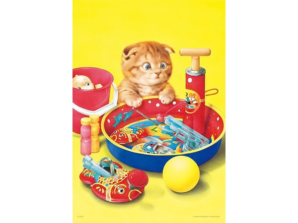 Jigsaw Puzzle: Kitten Playing in the Water 300pcs (38 x 26cm)