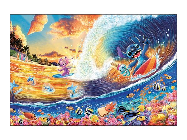 Jigsaw Puzzle: Stitch Sunset Surfing 1000p (50 x 75cm)