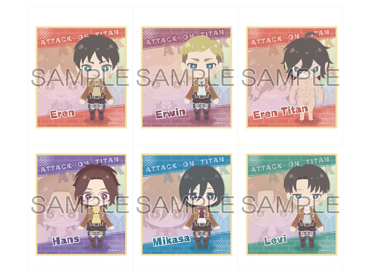 Attack On Titan X Paschara: Trading Mini Shikishi 1Box 6pcs