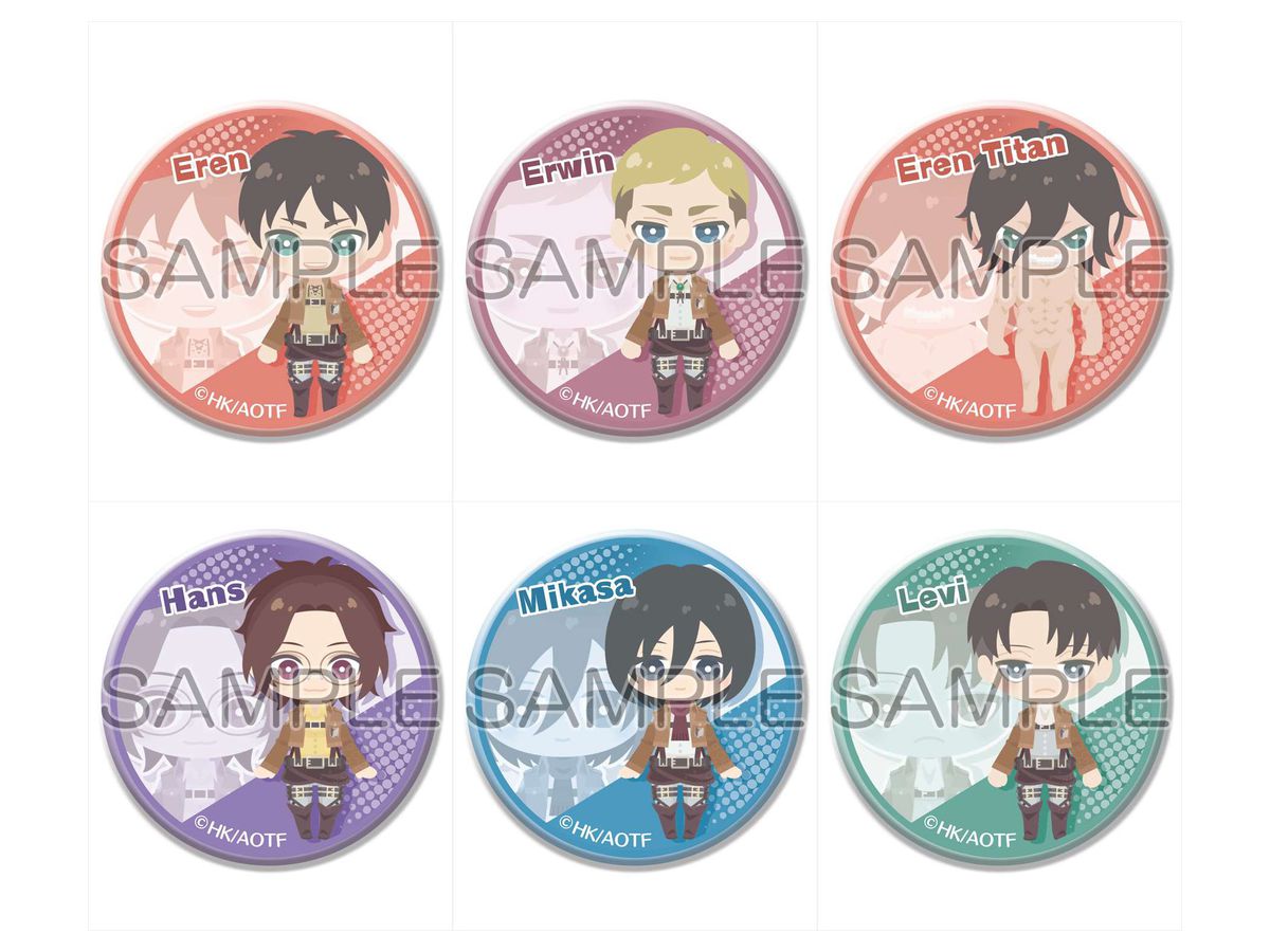 Attack On Titan X Paschara: Trading Can Badge 1Box 6pcs