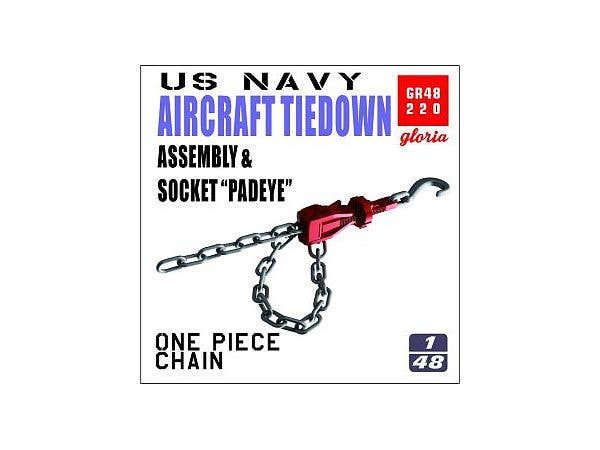 US NAVY AIRCRAFT TIEDOWN ASSEMBLY & SOCKET PADEYE ( One-piece chain)