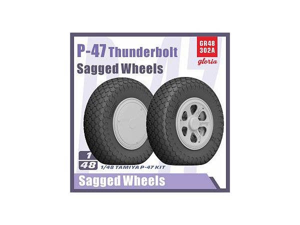 P-47D D Thunderbolt Sagged Wheels (Type 1) (For Tamiya Kit)