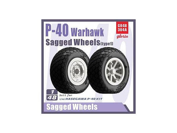 F4U Corsair Sagged Wheels (Type 1) (For Tamiya Kit)
