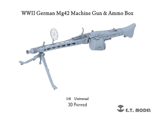 WWII German MG42 Machine Gun & Ammo Box (3D Printed)
