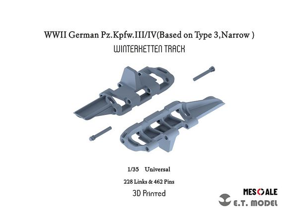 WWII German III / IV Tank Movable Winter Track Type 3 Winter Ketten (3D)