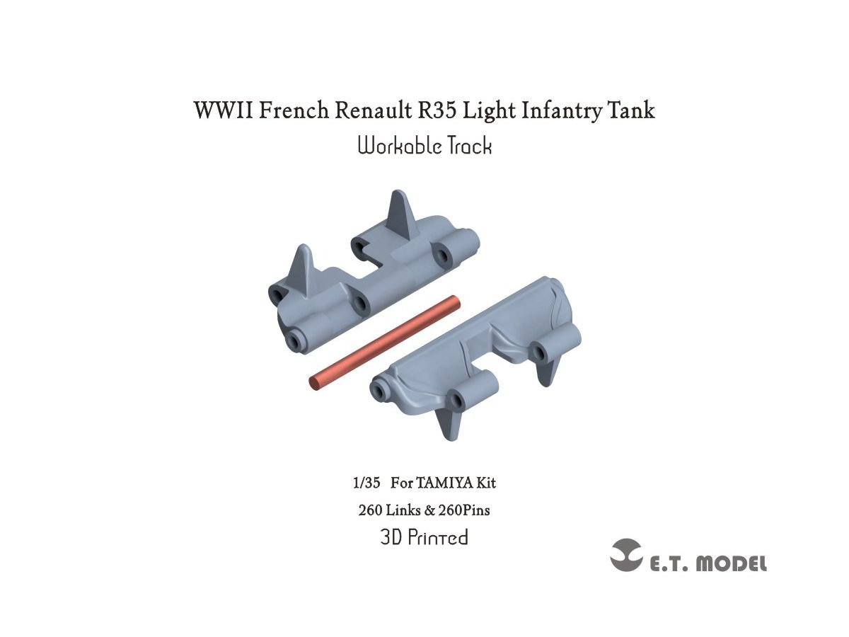 WW.II French Renault R35 Light Infantry Tank Workable Track (3D)