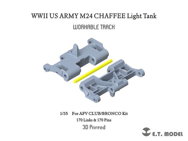 WWII U.S. M24 Chaffee Light Tank Movable Tracks (AFV Club/ for Bronco)