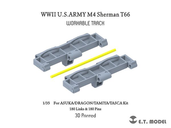 WWII U.S.ARMY M4 Sherman T66 Workable Track (For ASUKA/DRAGON/TAMIYA/TASCA Kit)