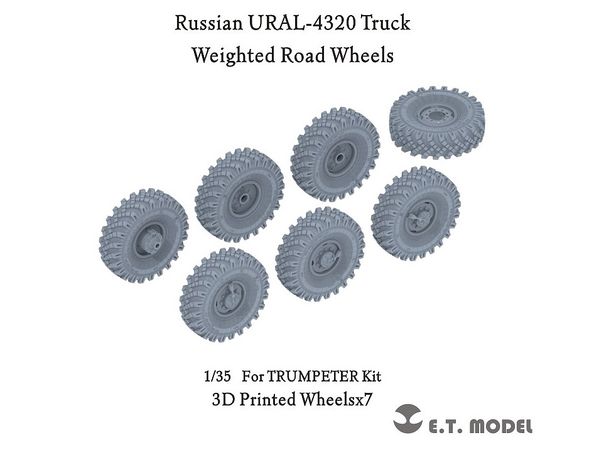 Russian URAL-4320 Self-Weight Deformable Tire Set for Military Racks (for Trumpeter)