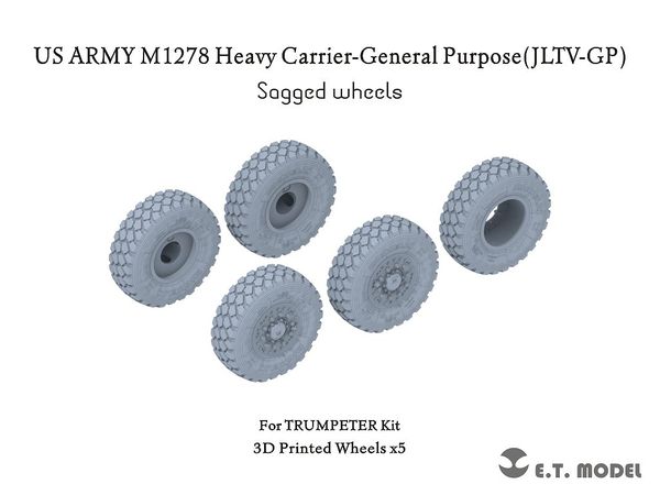Current U.S. Army M1278 Joint Light Tactical Vehicle General-Purpose Heavy Transport Vehicle (JLTV-GP) Weight Deformable Tire (for Trumpeter)